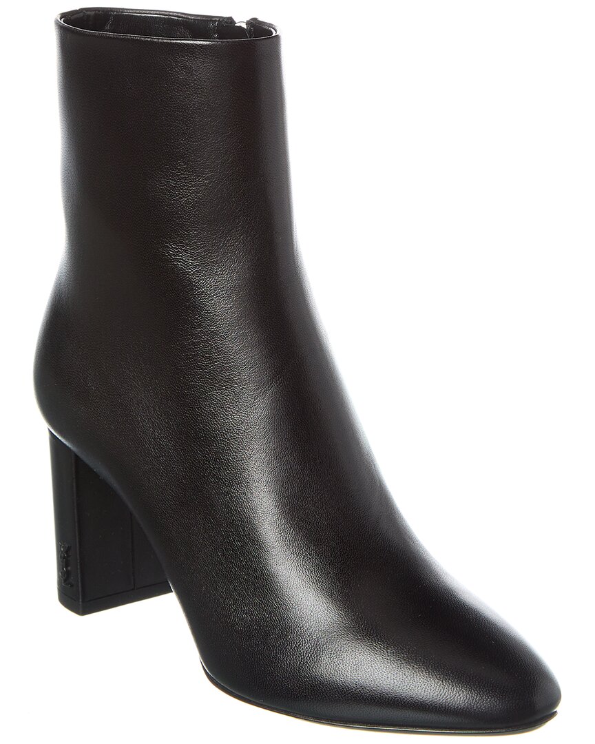 Saint Laurent Lou 70 Leather Bootie In Black