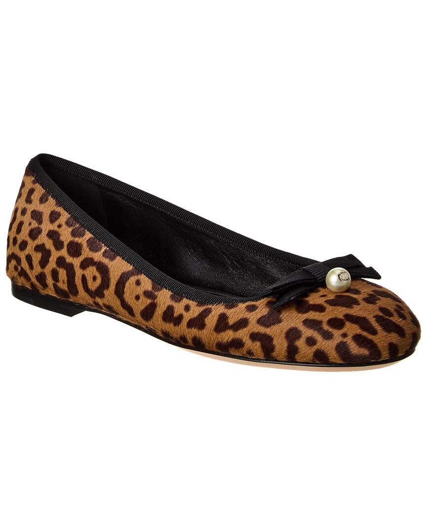Dior Leopard Print Ballet Shoes In Brown
