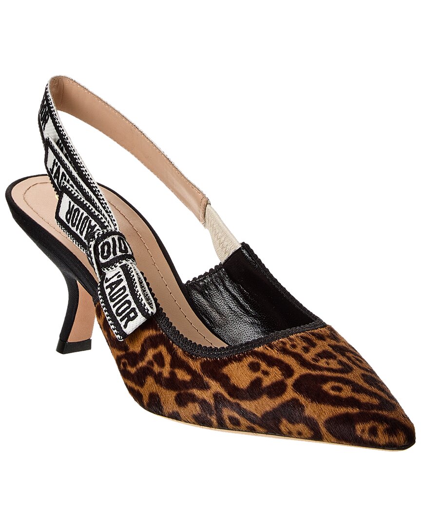Dior J'a Haircalf Slingback Pump In Brown