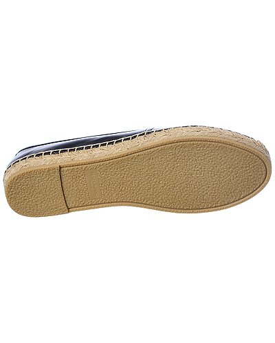 Debossed Logo Leather Espadrille