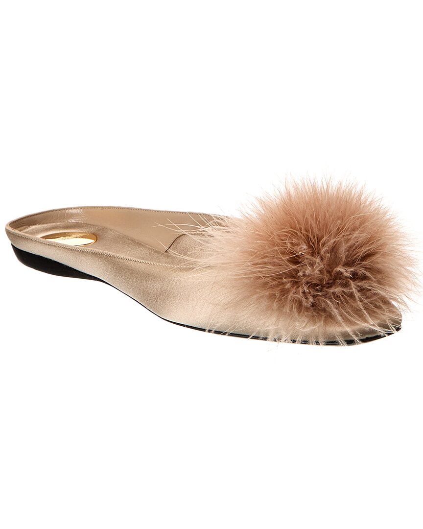 Saint Laurent Lido Satin Ballet Flats In Brown