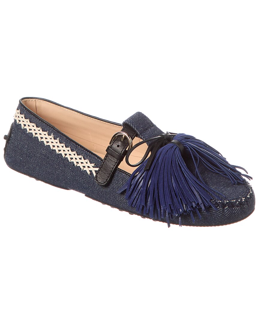 TOD'S TOD’S DENIM & LEATHER LOAFER 