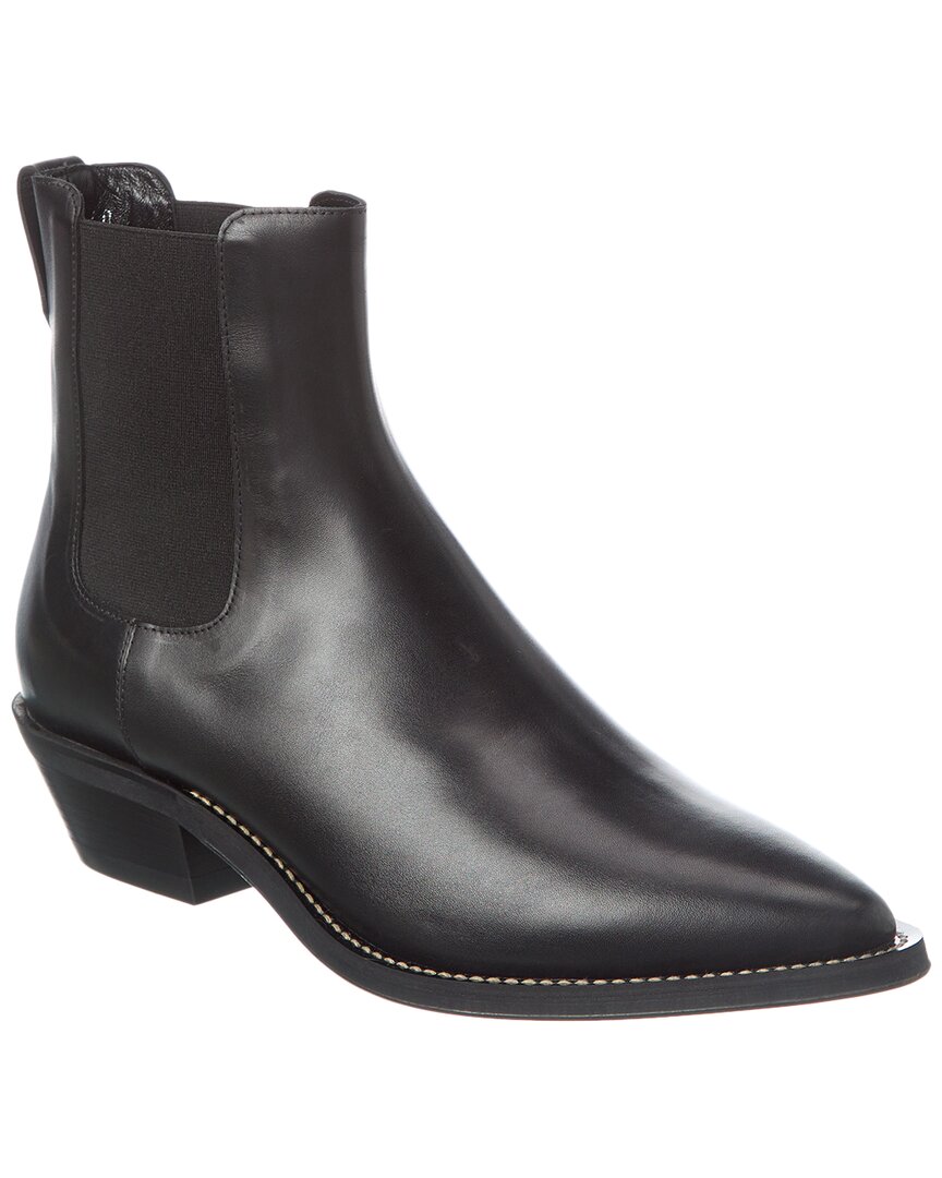 Shop Tod's Leather Bootie In Black