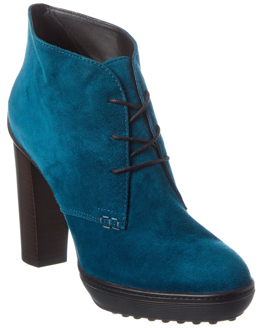 Tod's Suede Bootie In Green