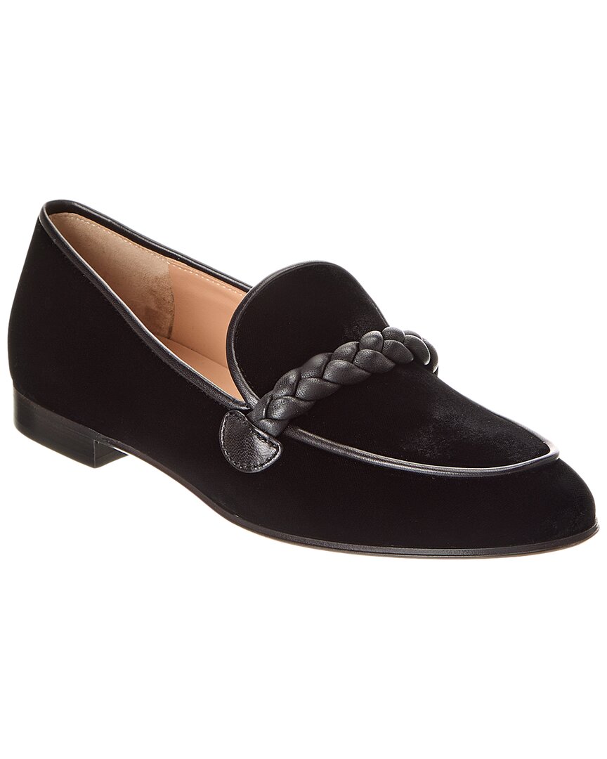 Gianvito Rossi Belem Velvet & Leather Loafer In Black