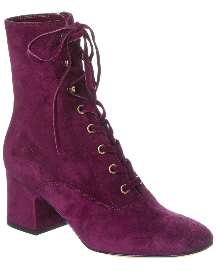Gianvito Rossi Mackay 60 Suede Bootie In Purple