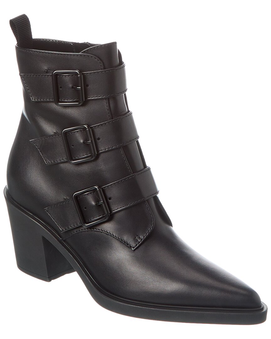Gianvito Rossi Reem 60 Leather Bootie In Black