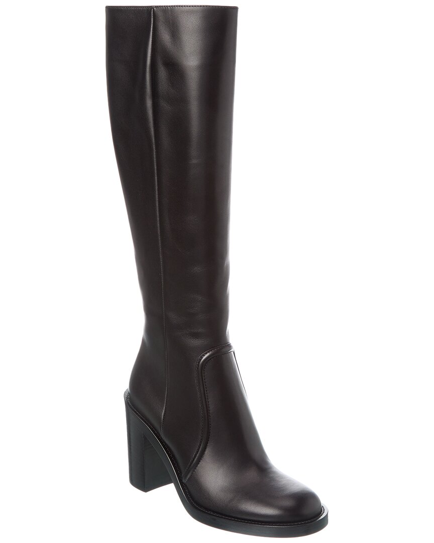 Gianvito Rossi Connor 85 Leather Knee-high Boot In Black