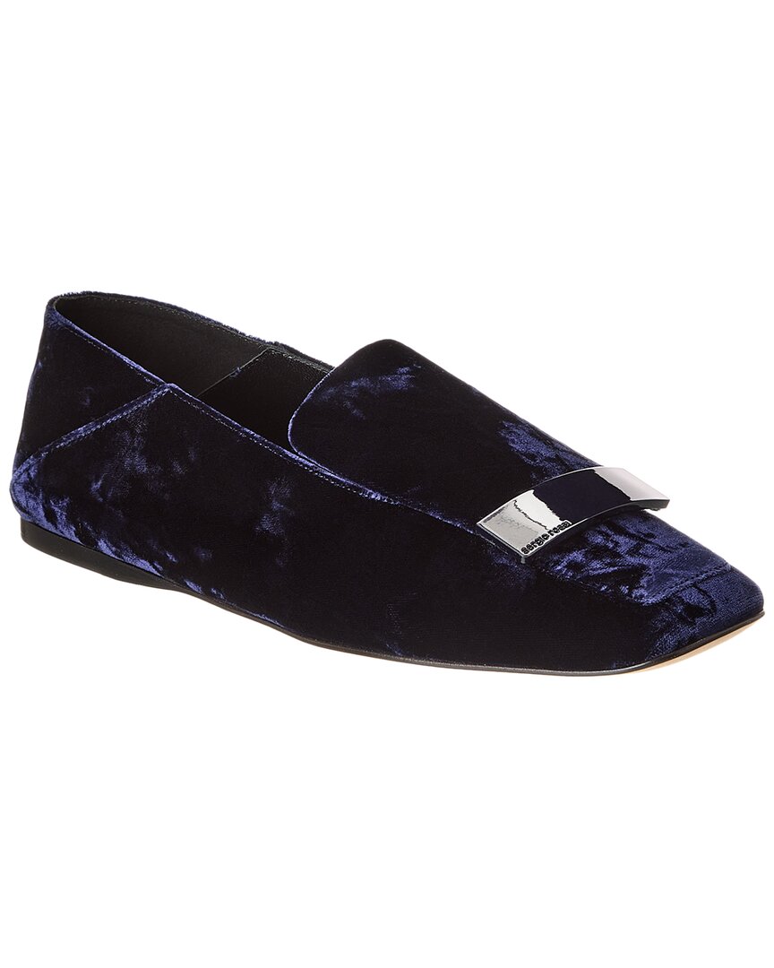 Sergio Rossi Sr1 Velvet Loafer In Blue