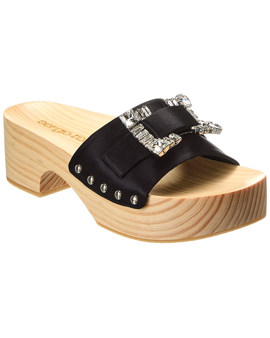 Sergio Rossi Satin Sandal In Black