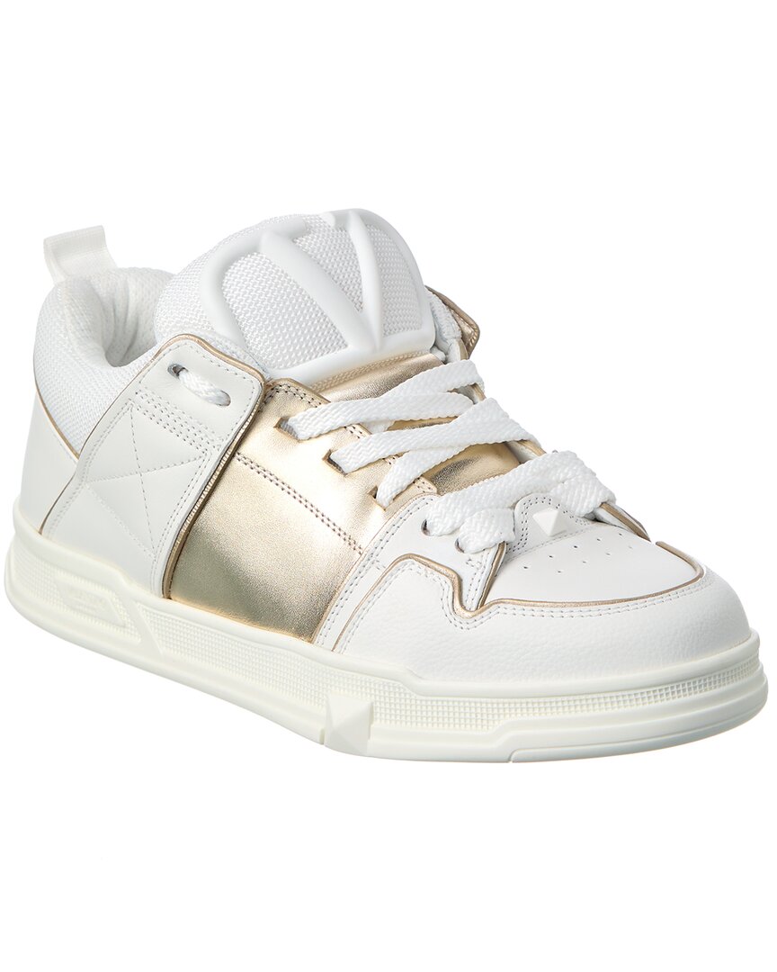 Valentino Open Skate Leather & Mesh Sneaker In White