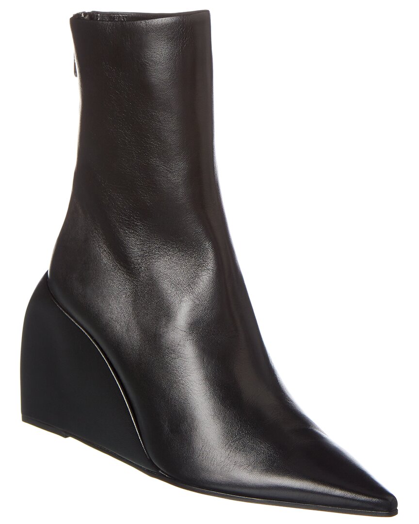 Shop Off-white ™ Dolls Leather Wedge Boot In Black