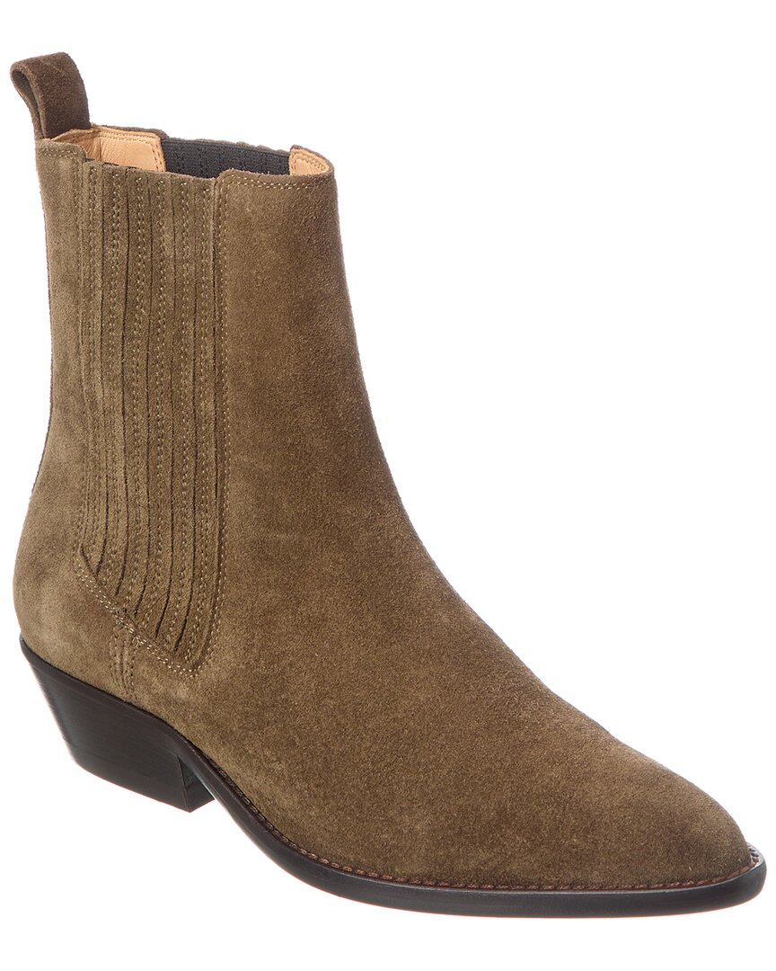 Isabel Marant Delena Suede Boot In Green