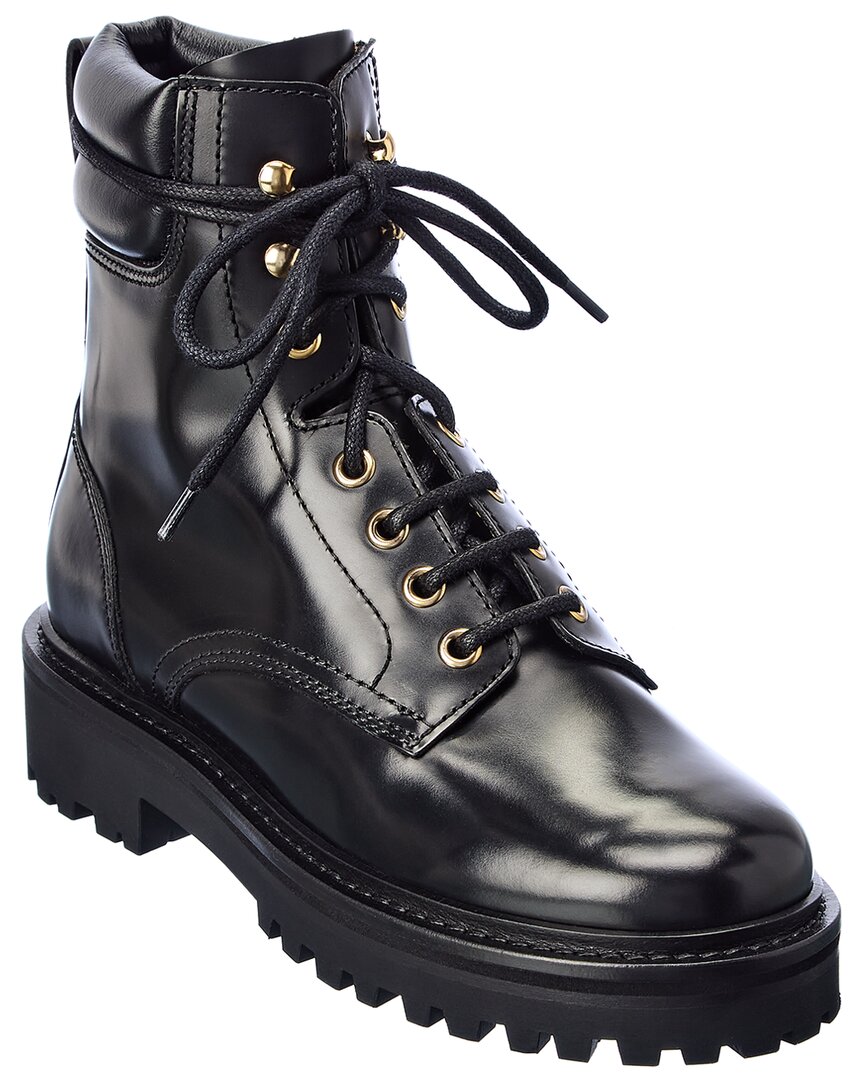 Isabel Marant Campa Leather Combat Boot In Black