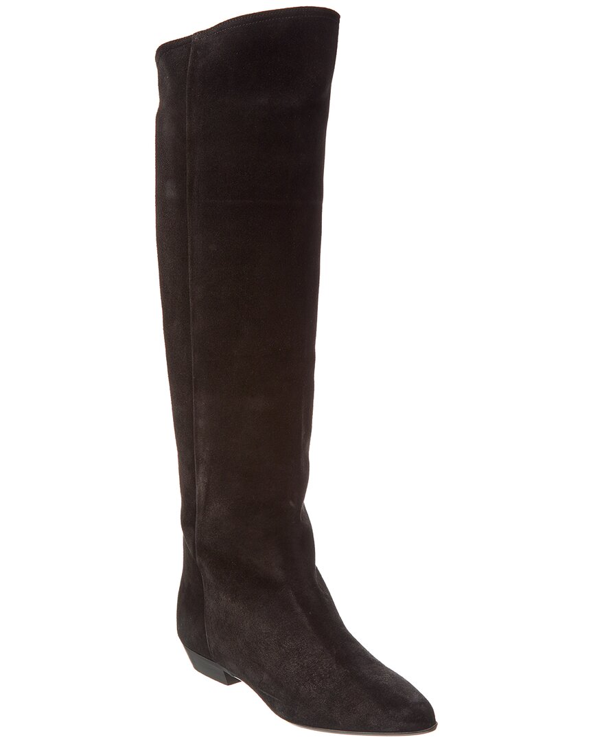 Isabel Marant Skarlet Suede Knee-high Boot In Black