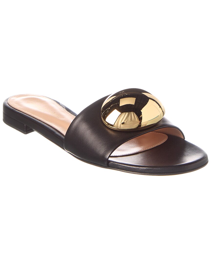 Gianvito Rossi Leather Sandal In Black