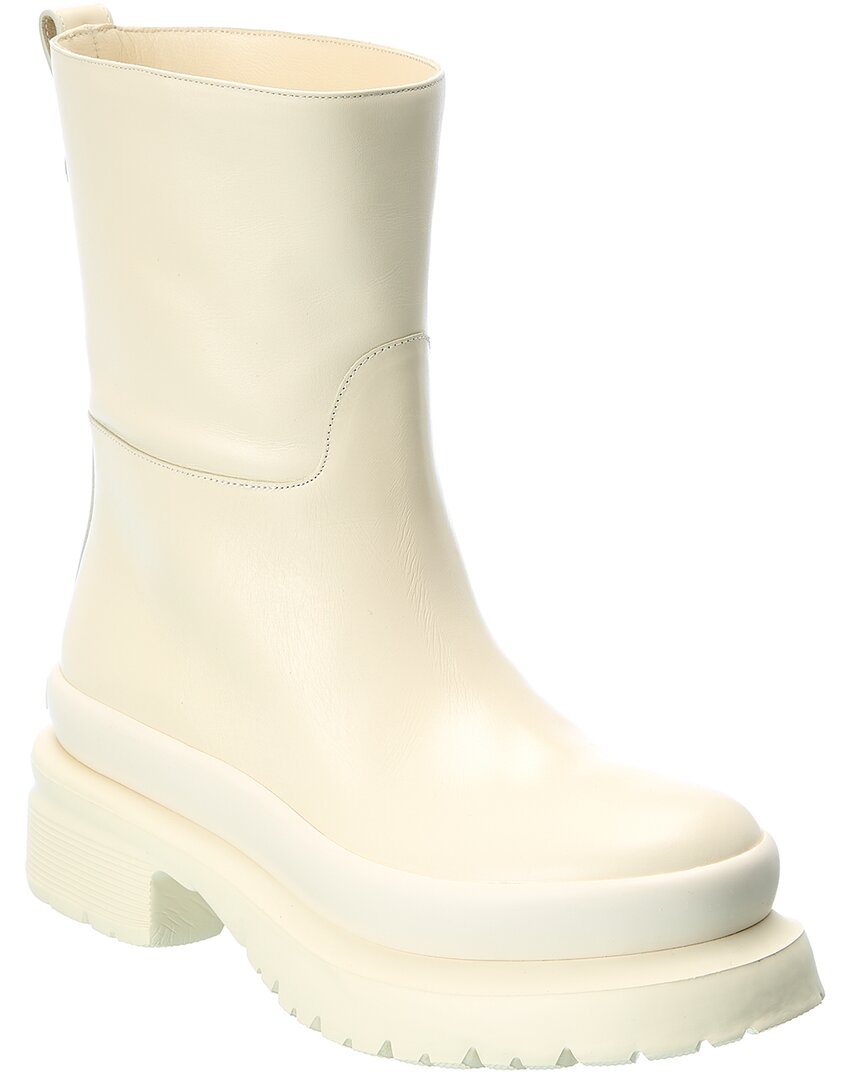 Shop Valentino Roman Stud Leather Bootie In White