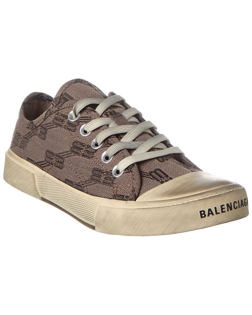 Balenciaga Paris Bb Monogram Low-top Sneakers In Grey
