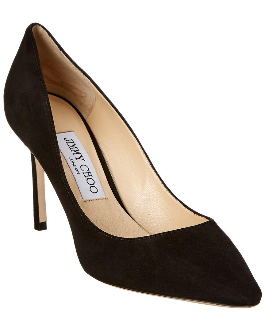 Jimmy Choo Romy 85 Suede Pump In Black