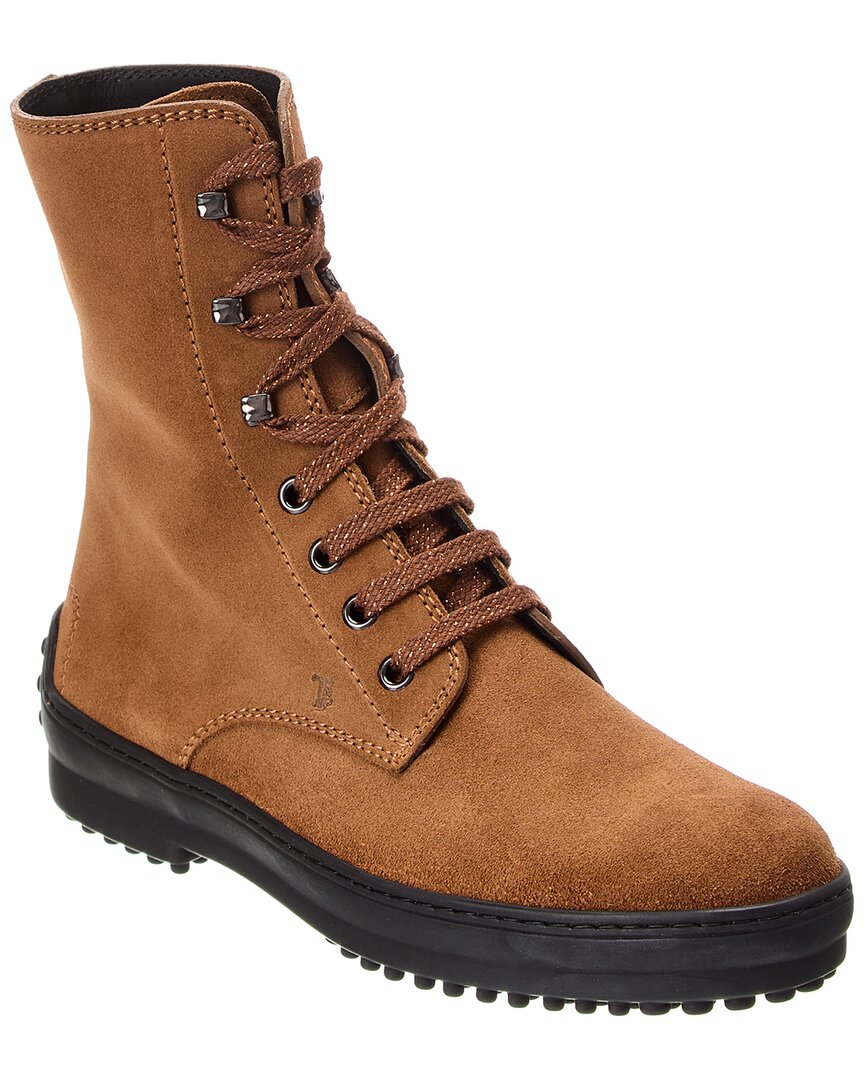Tod's Tods Gommini Cassetta Suede Boot In Brown