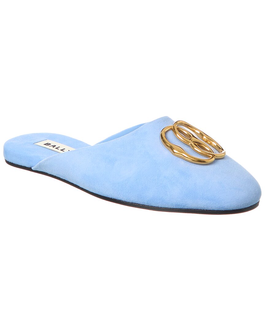 Bally Gylon Suede Mule In Blue