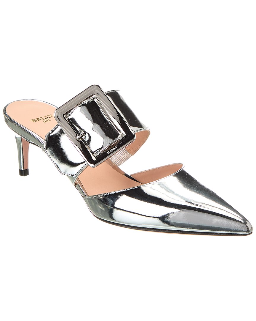Bally Woman Mules & Clogs Silver Size 5.5 Calfskin In Metallic