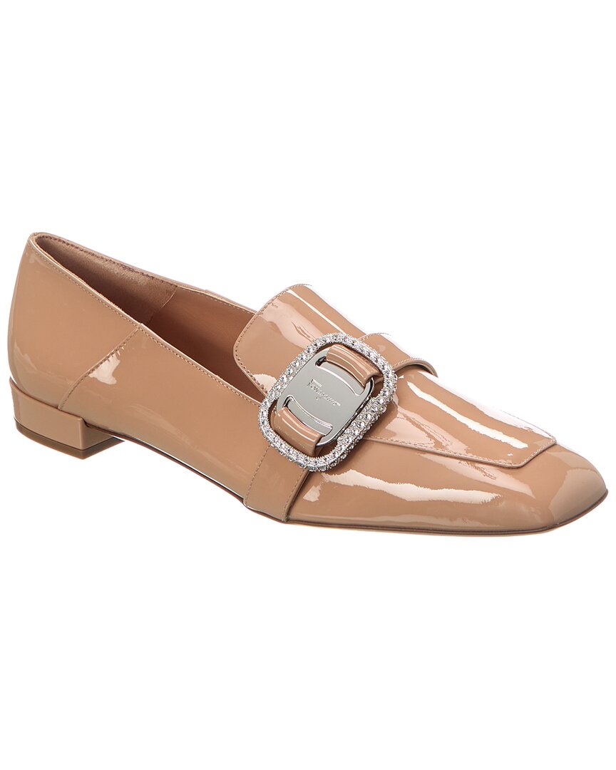 Ferragamo Vara Patent Loafer In Beige