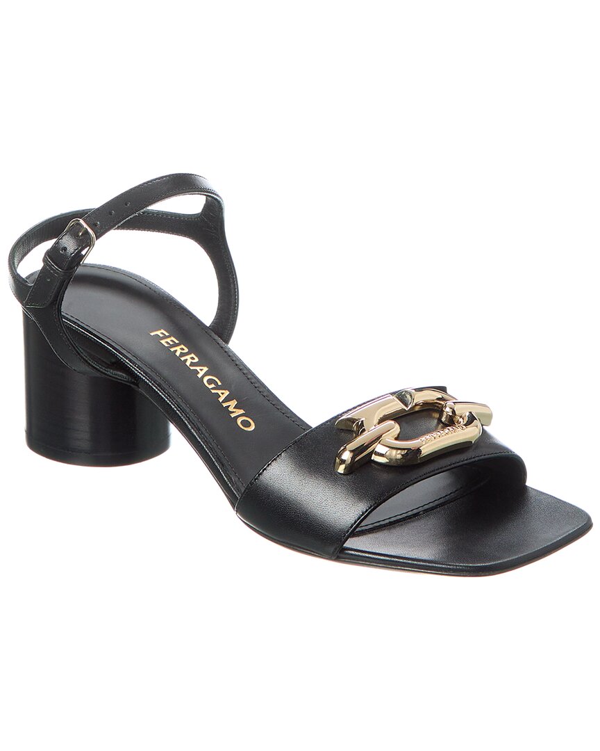 Кожаные сандалии Ferragamo Priscilla 55 женские черные 6.5C