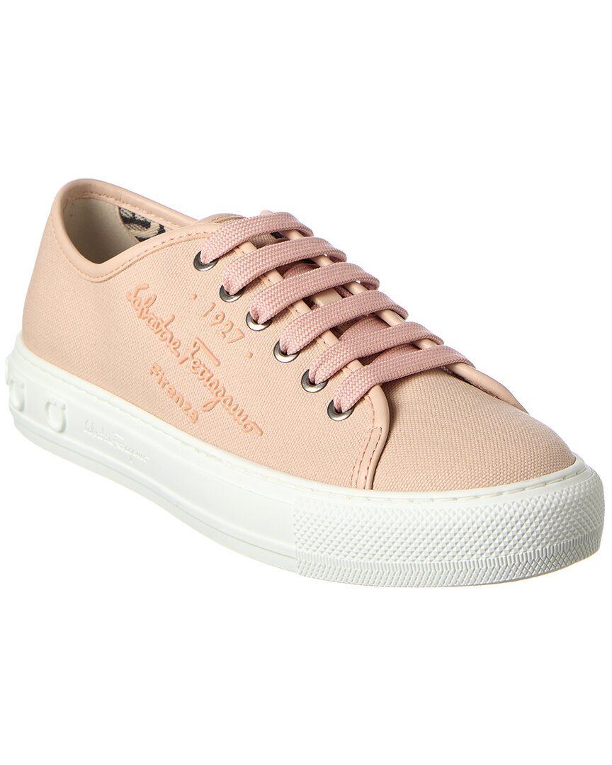 Ferragamo Mediterr Eco Canvas Sneaker In Pink