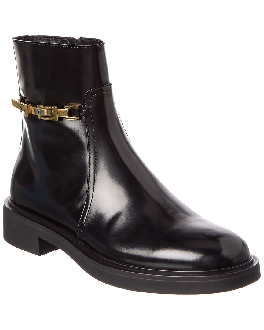 Gianvito Rossi Martine 20 Leather Biker Bootie In Black