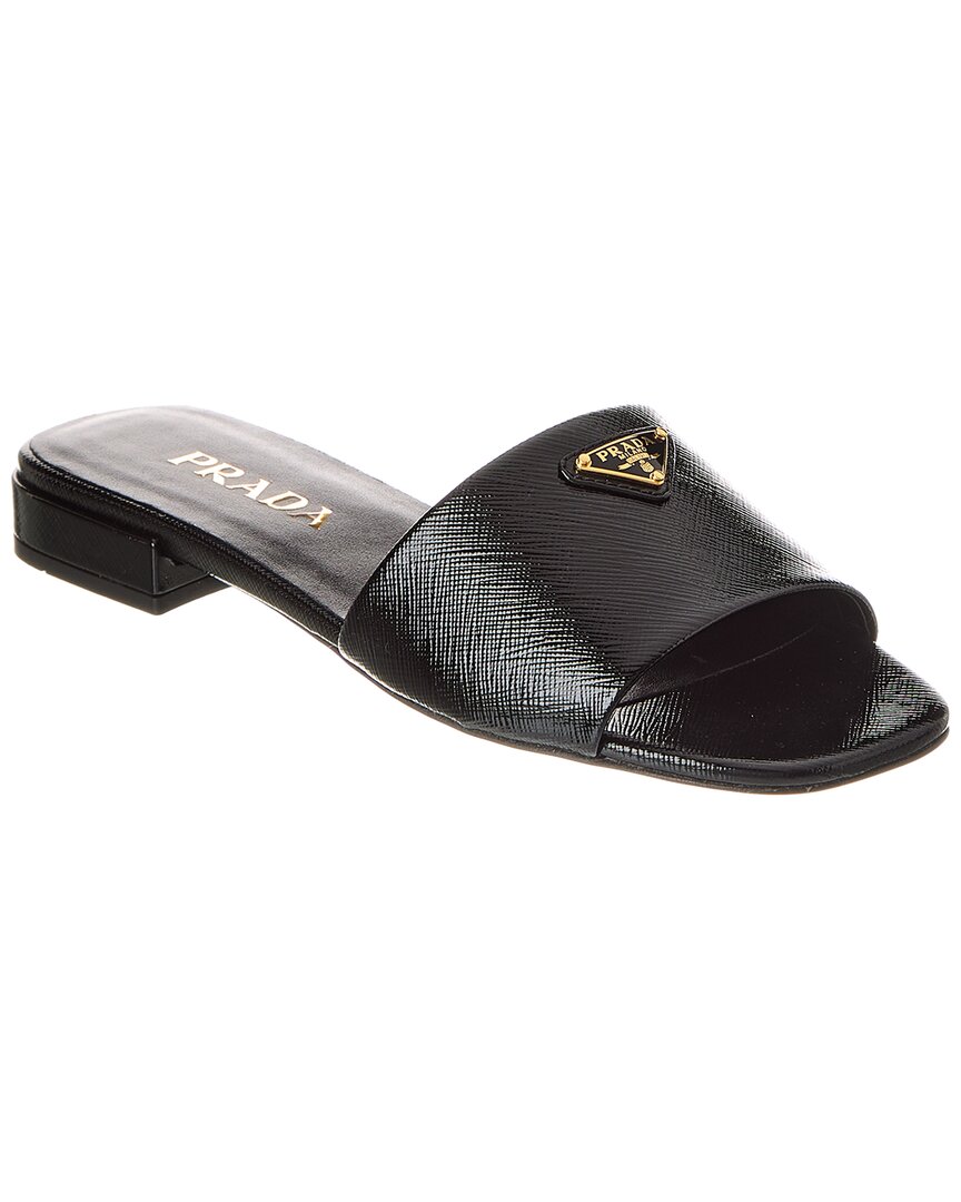 PRADA PRADA PATENT SAFFIANO LEATHER SANDAL