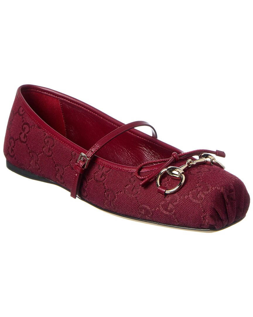 Gucci Horsebit Series Ballet Flats In Red