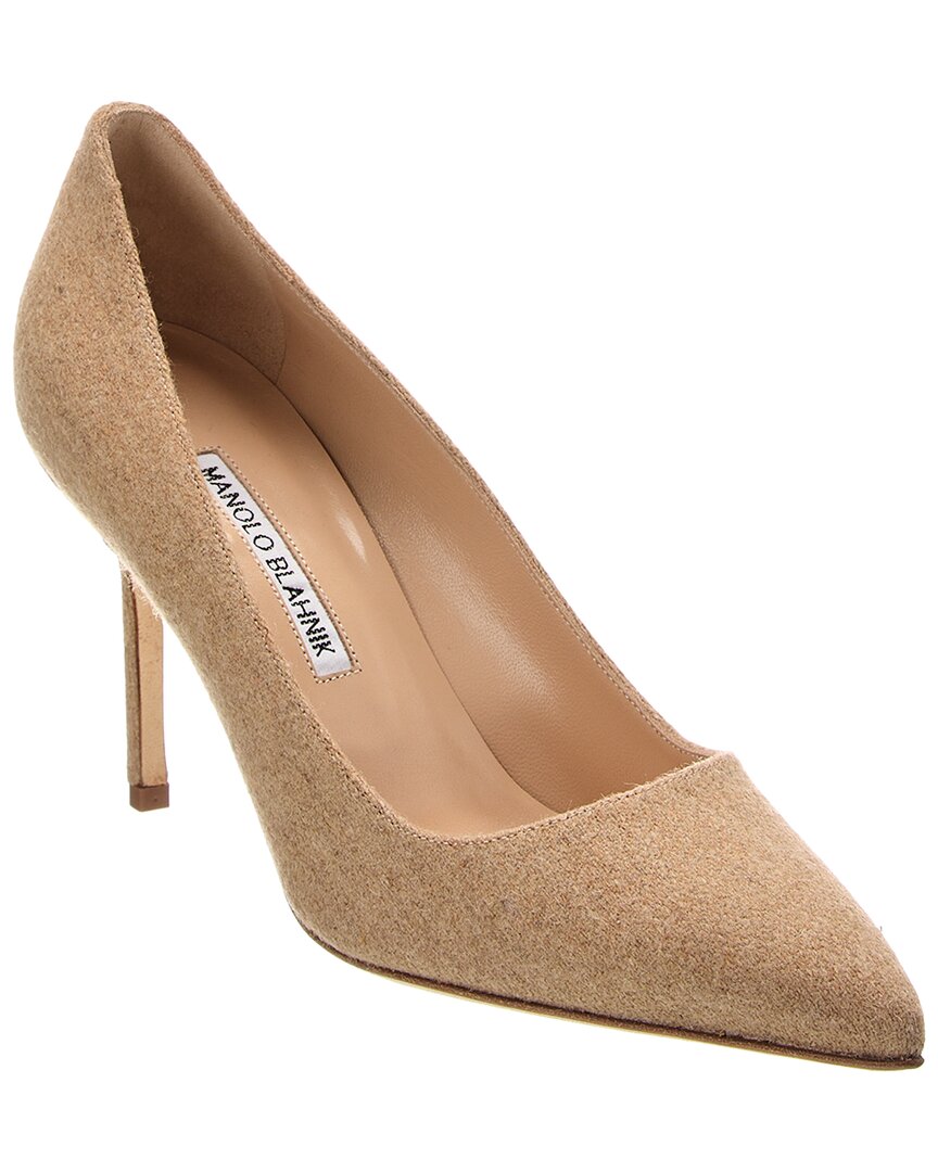 Manolo Blahnik Bb 90 Flannel Pump In Brown