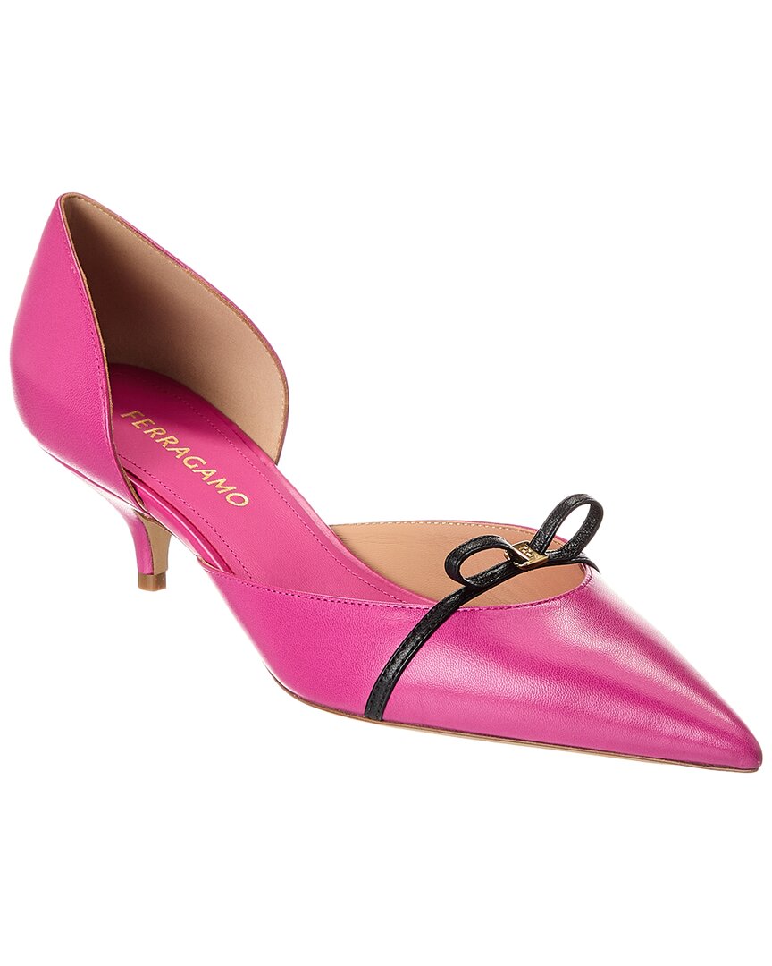 Ferragamo Leather Pump In Pink