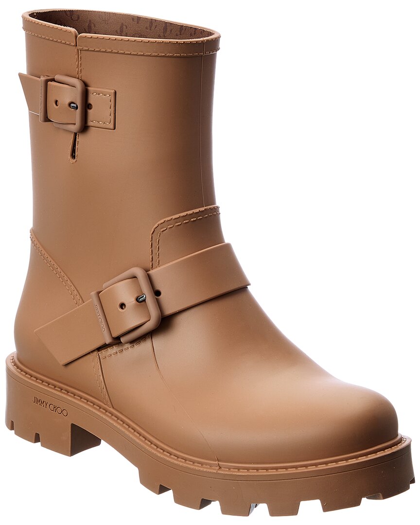 JIMMY CHOO Yael buckled rubber rain boots