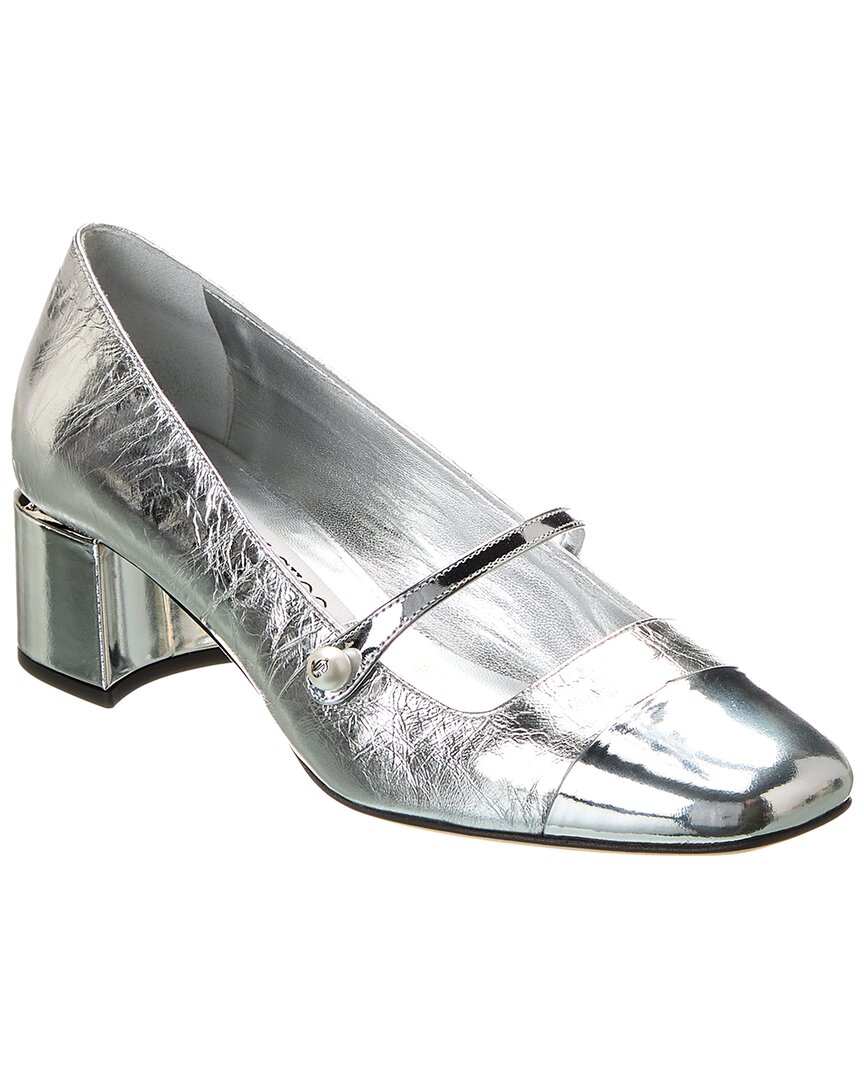 Jimmy Choo 45 Elisa Square Toe Pumps In Metallic
