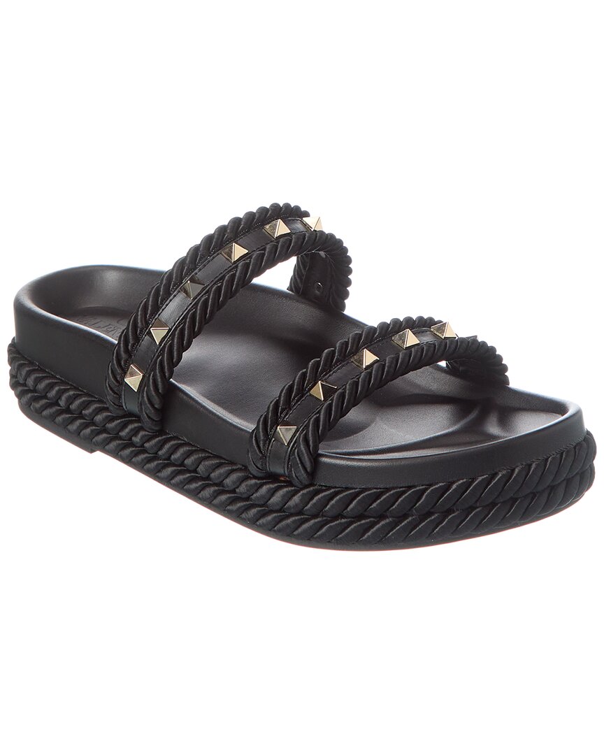 Valentino Black Rockstud Sandals