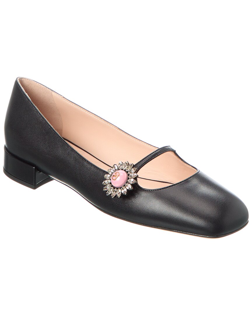 Shop Valentino Leather Mary Jane In Black