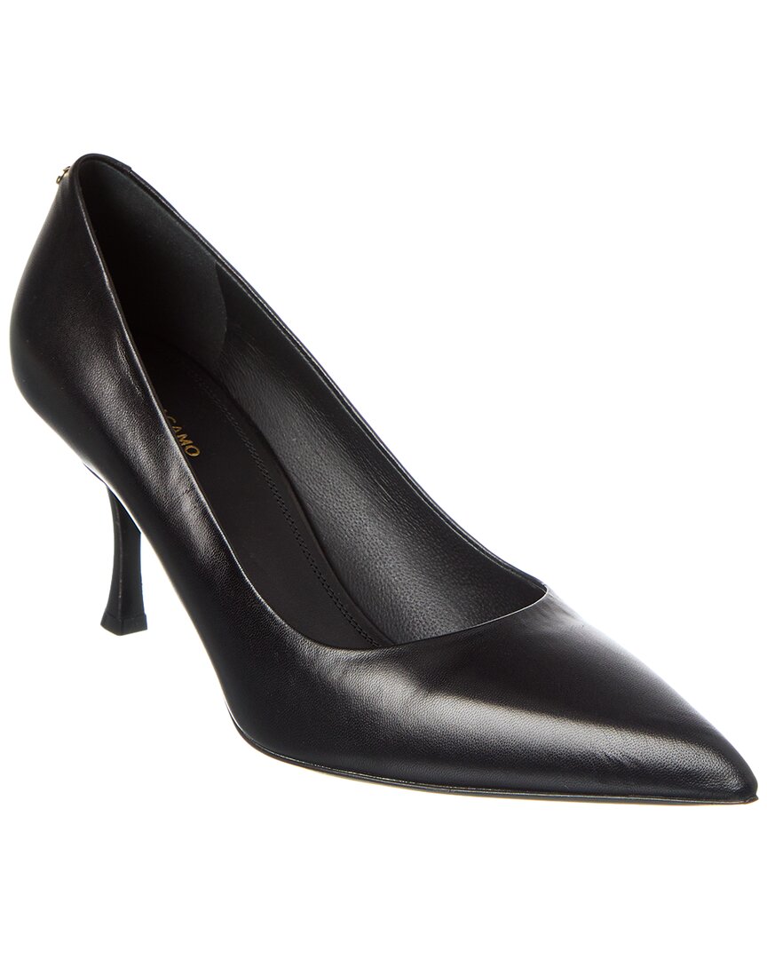Ferragamo Justina Leather Pump In Black