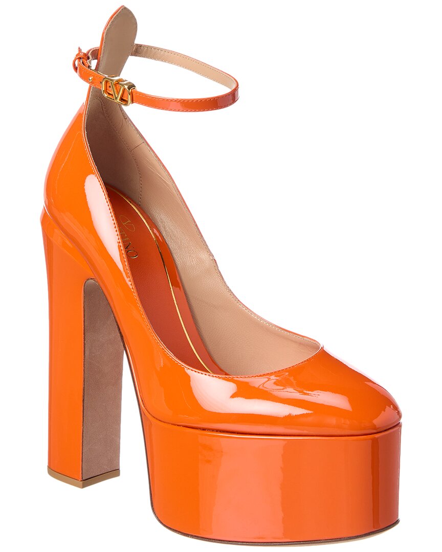 Valentino Tan-go 155 Patent Platform Pump In Orange