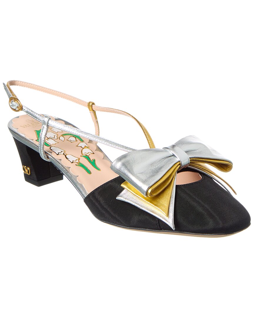 Valentino Bowow T. 45 Mid Heel Pumps In Black