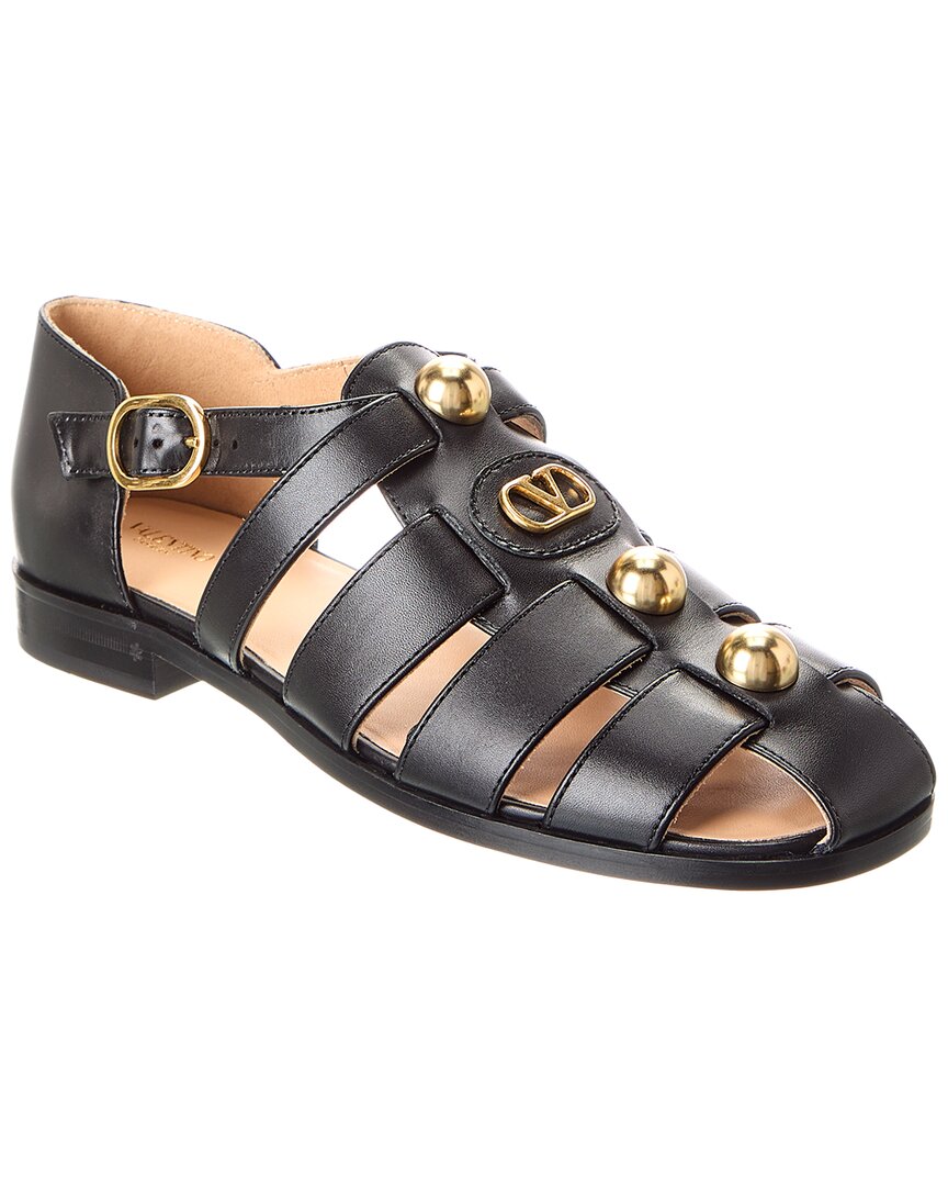Valentino Flat Sandal In Black