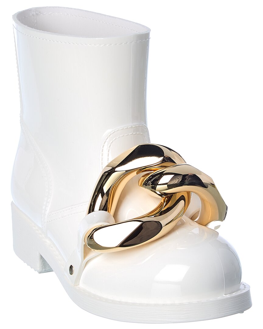 Jw Anderson Chain-embellished Rubber Ankle Boots In White