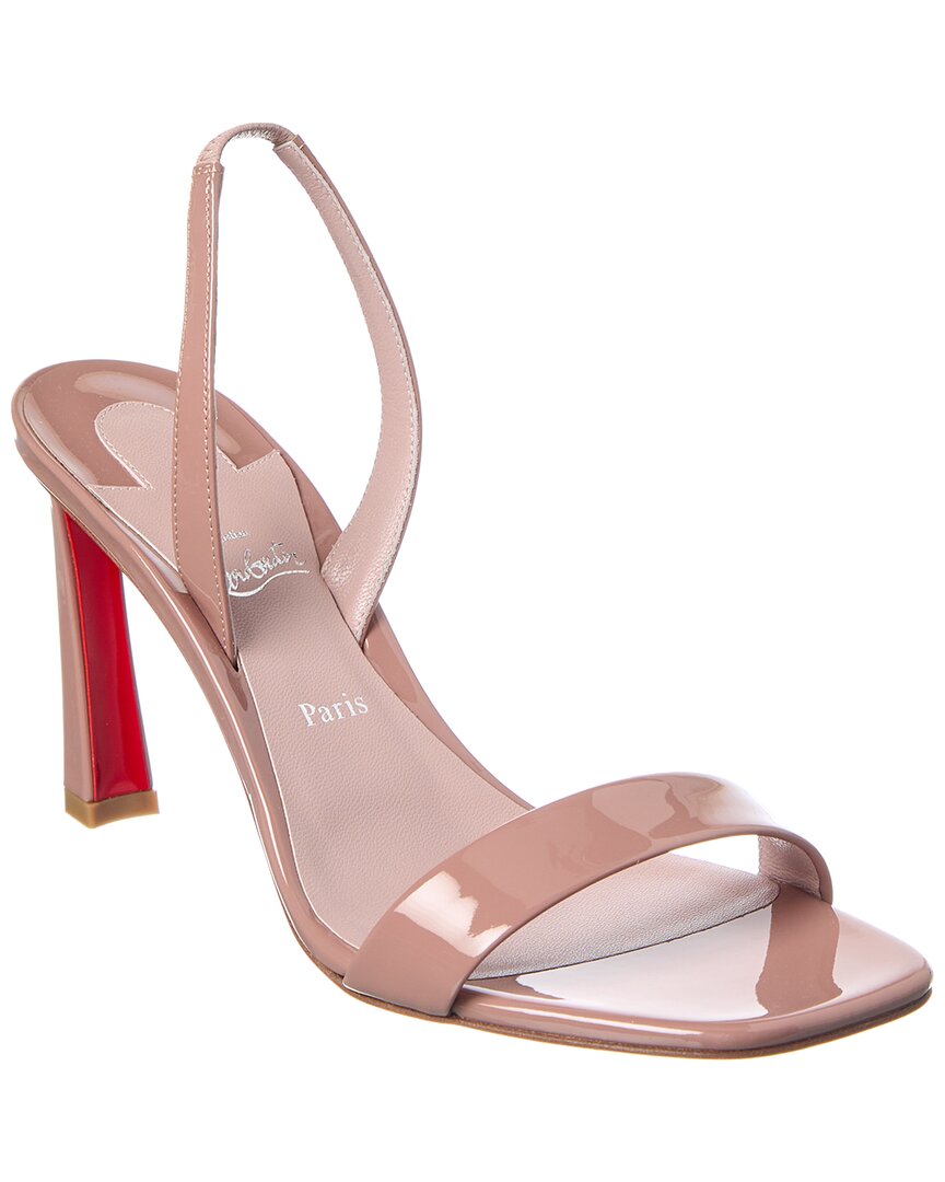 Christian Louboutin Condora Patent Leather Slingback Sandal In Black