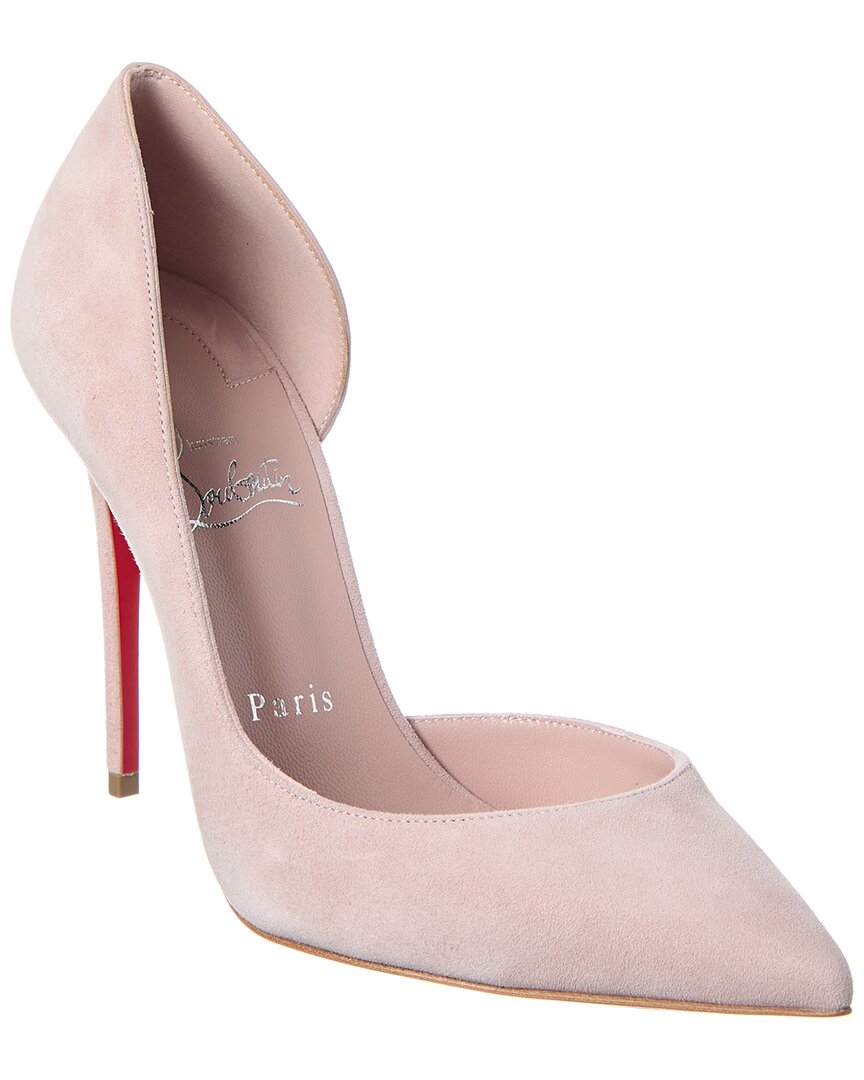 Christian Louboutin Iriza 100 Suede Point-toe Pumps In Pink