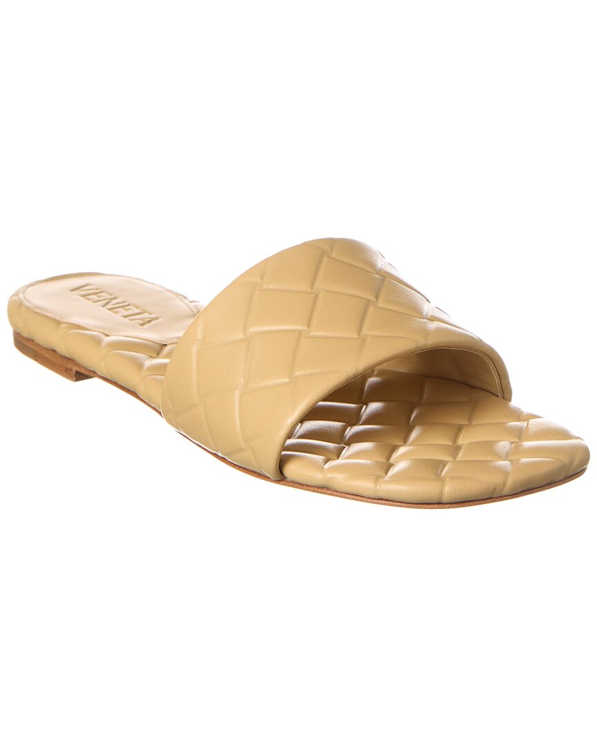 Bottega Veneta Amy Intreccio Leather Mule In Beige