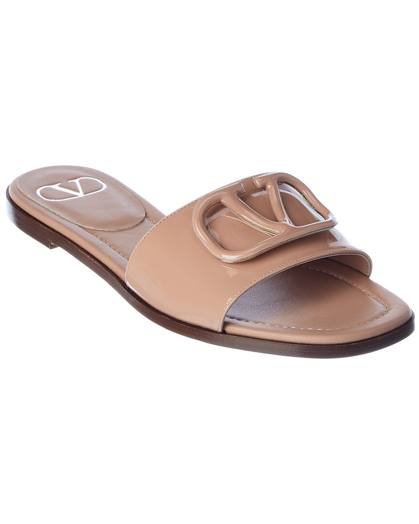 Valentino Vlogo Signature Patent Sandal In Pink