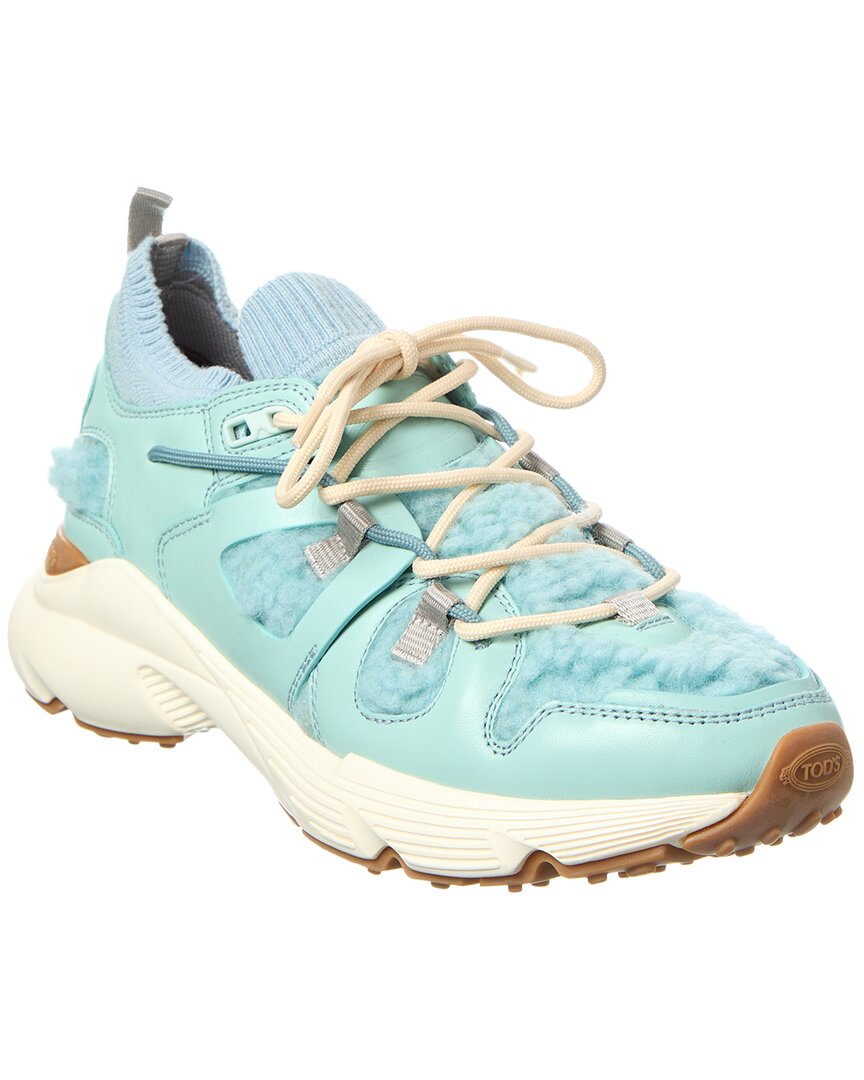 Tod's Sportivo Runner Shearling & Leather Sneaker