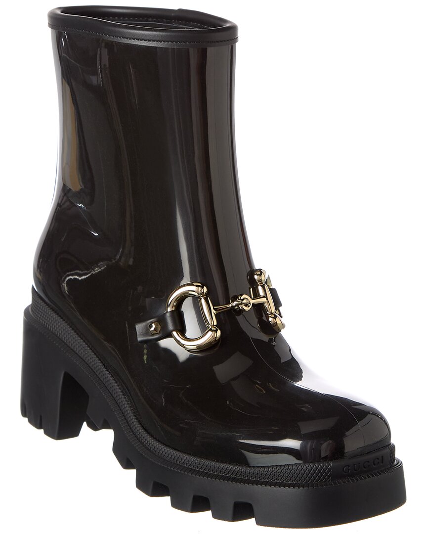 Gucci Trip Horsebit-detailed Rubber Rain Boots - Black