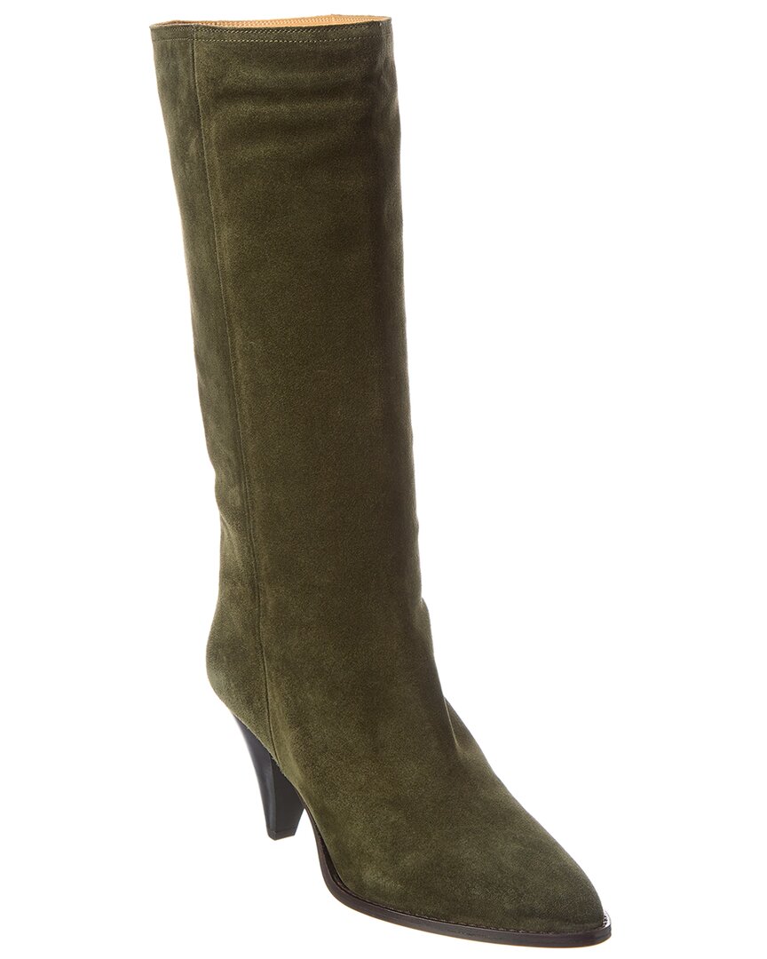 Isabel Marant Women's Rouxy Suede Pointed Toe Boots In Green